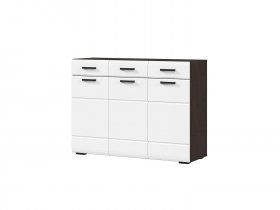 Комод 1200 КМ-01 Либерти (венге/белый глянец) в Новом Шарапе - novyj-sharap.mebel-nsk.ru | фото