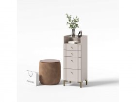 Комод 4 ящика КМ2 Одетта (дуб эндгрей/меланж) в Новом Шарапе - novyj-sharap.mebel-nsk.ru | фото