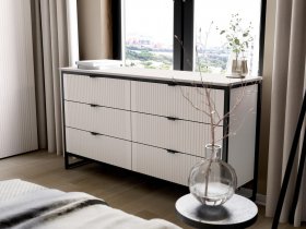 Комод 6 ящиков Нора (персидский жемчуг) в Новом Шарапе - novyj-sharap.mebel-nsk.ru | фото