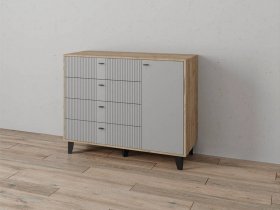 Комод «Катрин-13» (дуб крафт серый/серый) в Новом Шарапе - novyj-sharap.mebel-nsk.ru | фото