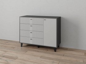Комод «Катрин-13» (графит/светло-серый) в Новом Шарапе - novyj-sharap.mebel-nsk.ru | фото