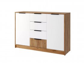Комод КМ-002 Ивис (дуб крафт золотой/белый) в Новом Шарапе - novyj-sharap.mebel-nsk.ru | фото
