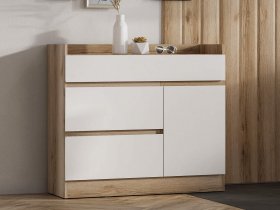 Комод с дверкой Брауни (дуб делано/белый) в Новом Шарапе - novyj-sharap.mebel-nsk.ru | фото