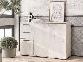 Комод Стандарт-3 NEW (дуб крафт белый) в Новом Шарапе - novyj-sharap.mebel-nsk.ru | фото