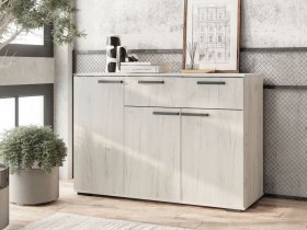 Комод Стандарт-4 NEW (дуб крафт белый) в Новом Шарапе - novyj-sharap.mebel-nsk.ru | фото