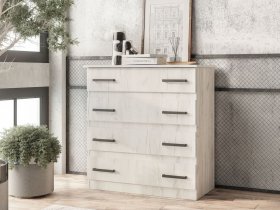Комод Стандарт-6 NEW (дуб крафт белый) в Новом Шарапе - novyj-sharap.mebel-nsk.ru | фото
