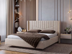 Кровать двуспальная 1,6м Диор (кашемир суфле (велюр)) в Новом Шарапе - novyj-sharap.mebel-nsk.ru | фото