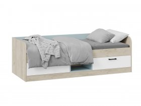 Кровать комбинированная «Оливер» Тип 1 401.003.000 (дуб крафт серый/белый/серо-голубой) в Новом Шарапе - novyj-sharap.mebel-nsk.ru | фото