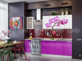 Кухонный гарнитур Орхидея (фиолетовый) в Новом Шарапе - novyj-sharap.mebel-nsk.ru | фото