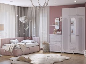 Модульная детская Милана (белое дерево/сакура) в Новом Шарапе - novyj-sharap.mebel-nsk.ru | фото