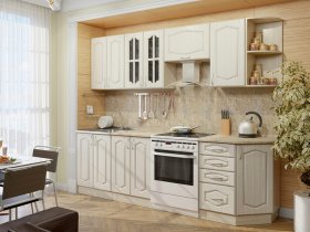 Модульная кухня Классика-1 (дуб молочный) в Новом Шарапе - novyj-sharap.mebel-nsk.ru | фото
