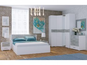 Модульная спальня Бьянка (белый/бетон) в Новом Шарапе - novyj-sharap.mebel-nsk.ru | фото