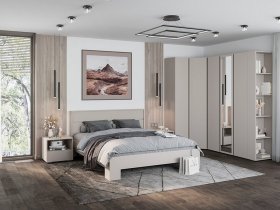 Модульная спальня Люмо (кашемир) в Новом Шарапе - novyj-sharap.mebel-nsk.ru | фото