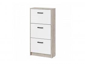 Обувница ОБ-3 Вега (дуб крафт серый/белый) в Новом Шарапе - novyj-sharap.mebel-nsk.ru | фото