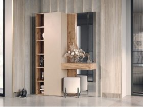 Прихожая Ева (кашемир/дуб вотан) в Новом Шарапе - novyj-sharap.mebel-nsk.ru | фото