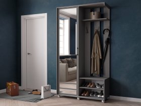 Прихожая «Ларго-2» (графит серый) в Новом Шарапе - novyj-sharap.mebel-nsk.ru | фото
