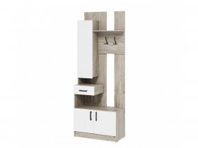 Прихожая ВШ-1 Вега (дуб крафт серый/белый) в Новом Шарапе - novyj-sharap.mebel-nsk.ru | фото