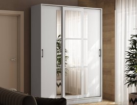 Шкаф-купе 1,6м «Стиль-2» (белый) в Новом Шарапе - novyj-sharap.mebel-nsk.ru | фото