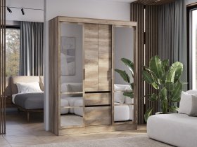 Шкаф-купе ШКК-06 Энигма (венге/дуб каньон) в Новом Шарапе - novyj-sharap.mebel-nsk.ru | фото