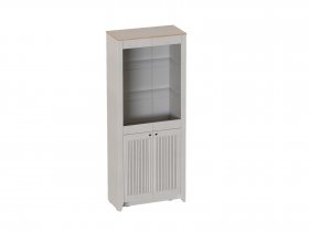 Шкаф-витрина двухдверная Валенсия (гостиная) в Новом Шарапе - novyj-sharap.mebel-nsk.ru | фото
