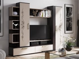 Стенка «Дакота» (венге/дуб молочный) в Новом Шарапе - novyj-sharap.mebel-nsk.ru | фото