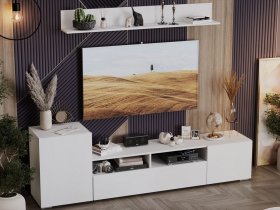 Стенка «Сильвия» (белый ясень) в Новом Шарапе - novyj-sharap.mebel-nsk.ru | фото