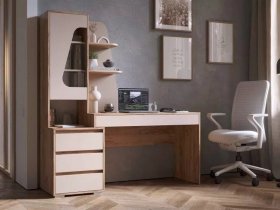 Стол компьютерный Пифагор (дуб вотан/кашемир) в Новом Шарапе - novyj-sharap.mebel-nsk.ru | фото