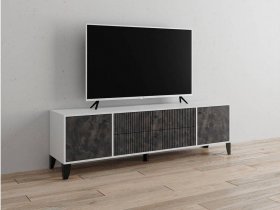 Тумба под ТВ Парус-10 (белый/мальта грей) в Новом Шарапе - novyj-sharap.mebel-nsk.ru | фото