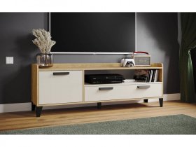 Тумба под ТВ Парус-8 (дуб крафт золотой/кашемир) в Новом Шарапе - novyj-sharap.mebel-nsk.ru | фото