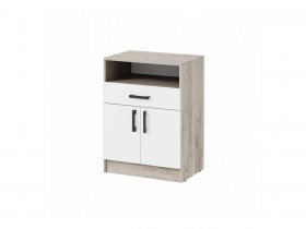 Тумба ТБ-1 Вега (дуб крафт серый/белый) в Новом Шарапе - novyj-sharap.mebel-nsk.ru | фото